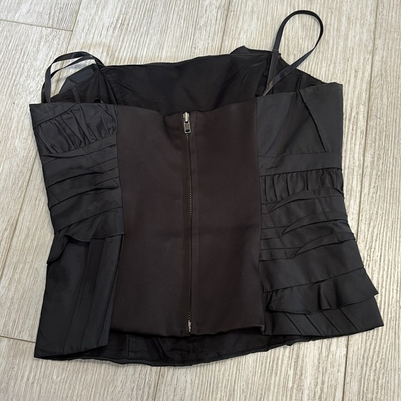 BcbgMaxAzria Corset Floral Strapless Top in black size XXS - Picture 9 of 10